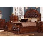 Antoinetta Upholstered Queen Bed - Warm Cherry